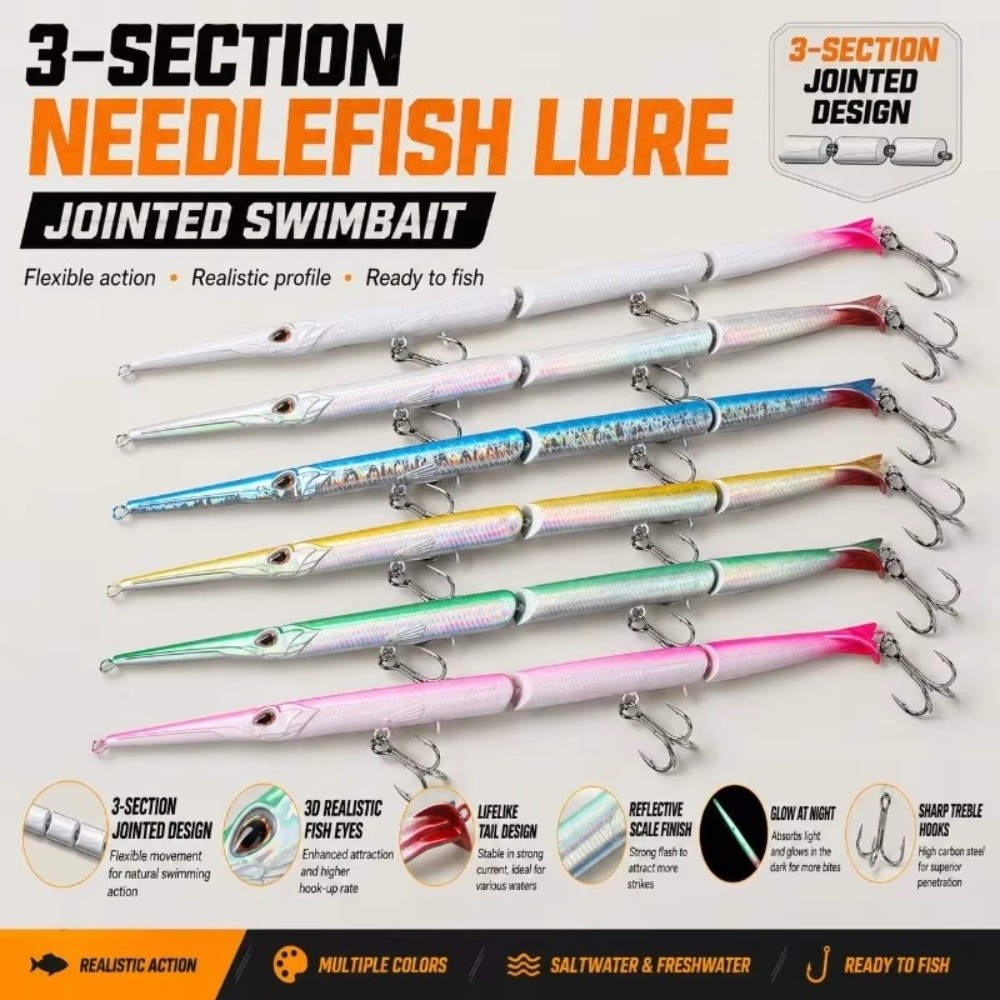 Fishing Hook Treble - 27 cm Uzunluğunda, Eklemli Yapıya Sahip,
